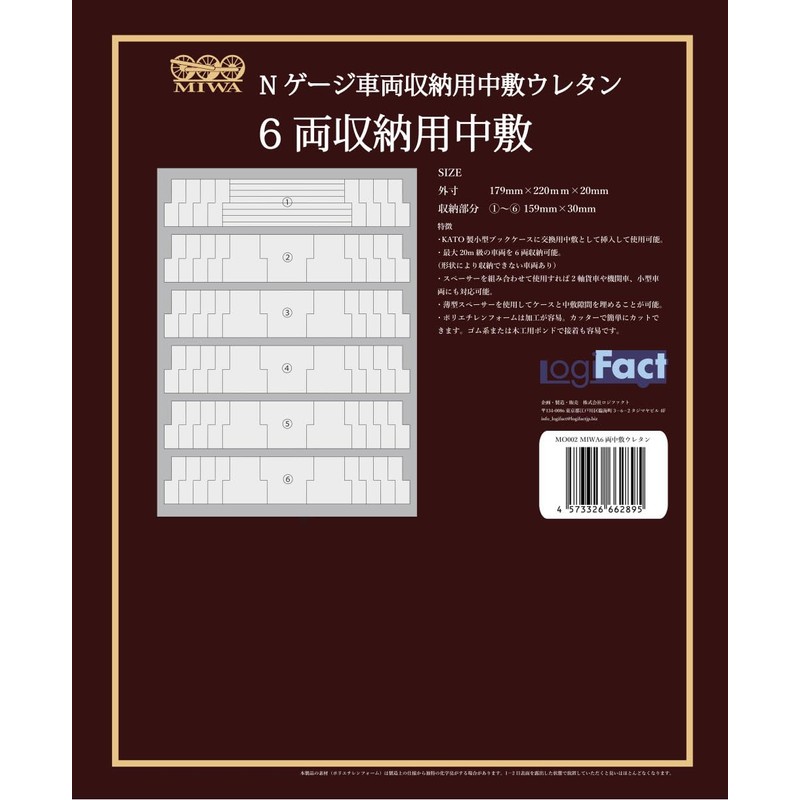 KATO Small N Gauge Vehicle Storage Case Replacement for 6