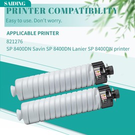 SAIDING SP 8400 Compatible 821276 Toner Cartridge Replacement for Ricoh SP 8400DN Savin SP 8400DN Lanier SP 8400DN Printer(2 Pack)