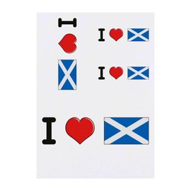 4 x 'I Love Scotland' Temporary Tattoos - Water Resistant, Skin-Safe, Non-Toxic Transfers, Mixed Sizes (TO00053601)