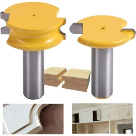 HOHXEN 2pcs/Set Router Bit 1/2" Shank 1-1/2" Diameter Canoe Flute and Bead Router Bit Sets for Woodworking Cutting Tool