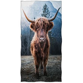Violetpos Bath Towel Lonely Yak Cow 70 cm x 140 cm Beach Towel
