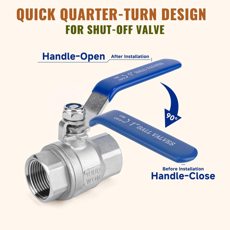 SKLSSVF 2 Inch NPT Ball Valve 2 Pack, Female to