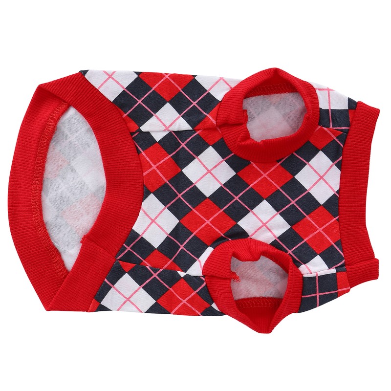 Pet Pig Spring Summer Sleeveless TShirt Pet Vest Sweatshirt Rhombus