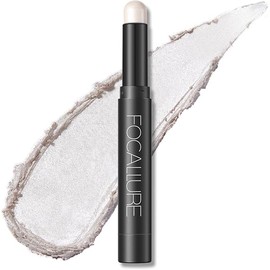 FOCALLURE Shimmer and Matte Cream Eyeshadow Stick,Smooth Brilliant Eye Brightener Pencil for Women,Long Lasting Waterproof Eye Shadow and Liners Makeup,FROST