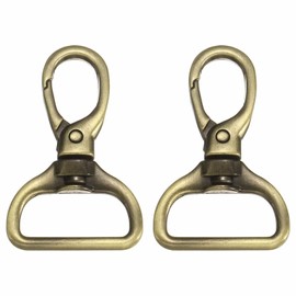 PATIKIL Swivel Clasps, (1 Inch, Bronze) (2 Pcs), Metal Swivel Snap Hooks Curved Oval Trigger Snap Lobster Clips, Suit for - Keychain/Making DIY Crafts/Purse Hardware