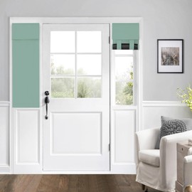 Mecodeco 100% Blackout Drapes for Window & Door, Room Darkening Solid Color Curtains for Glass & French Doors, Full Blackout 12W * 40L Inches Aqua, 1 Panel