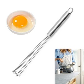 ZEPIQOR 1 x Stainless Steel Whisk Balls, 8 Wires, Whisk for Cooking, Mixing, Beating, Stirring, The Matte Handle Is Not Easy to Slip to Rust and Has Good Toughness
