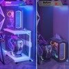 Computer Tower Stand with Power Strips, Height Adjustable PC Tower