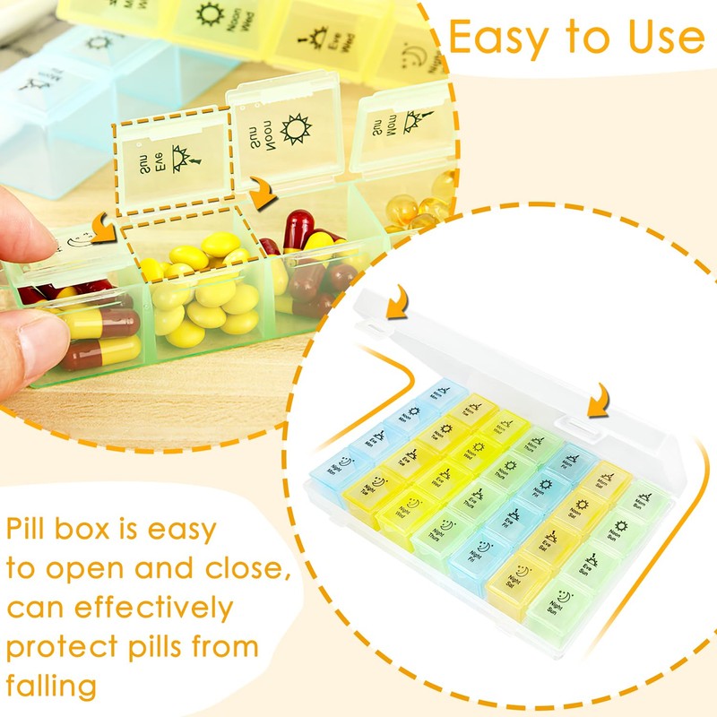 Large Pill Box, Pill Organiser Tablet Organiser Pill Boxes 7