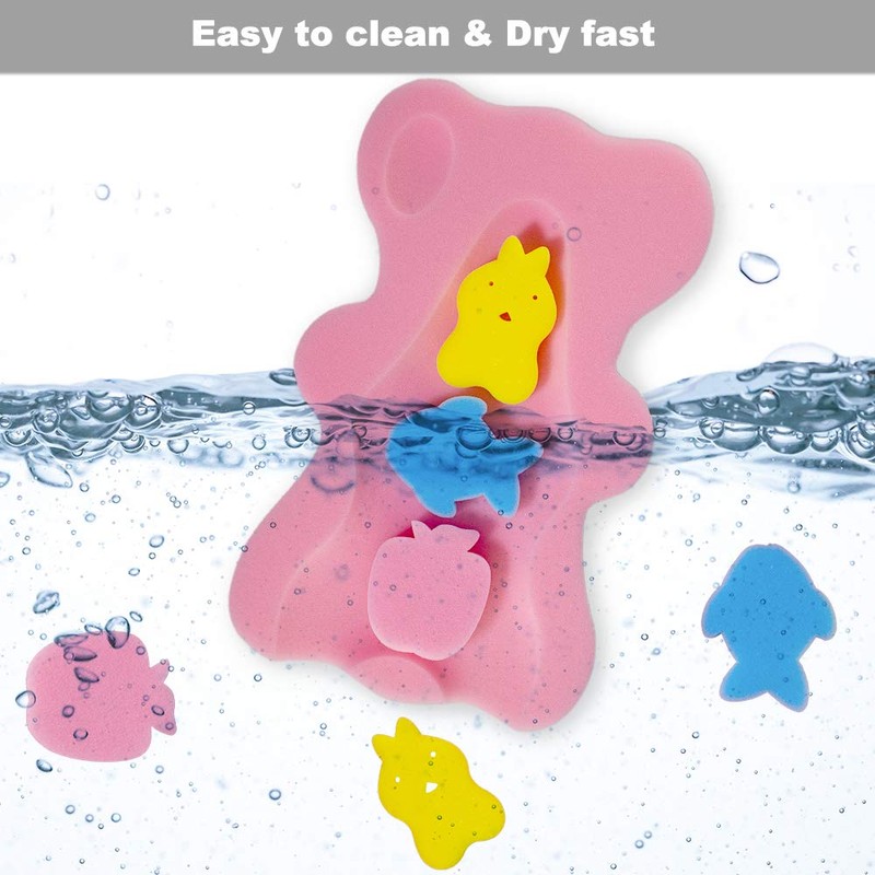 Soft Infant Bath Sponge Skid Proof Baby Bath Mat Newborn