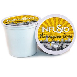 InfuSio Coffee Pods 96 Count Nicaraguan Gold Medium Light Roast Single serve Coffee pods for Keurig K Cup® Brewers - InfuSio Premium Roasted Keurig 2.0 Compatible