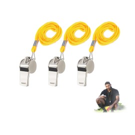 Whistle, Stainless Steel Whistle, Disaster Prevention, Rescue, Outdoor, Survival, Coach, Lifeguard, Referee, Equipment, Lightweight, Whistle, For Training Birds and Dogs (3 Pack)