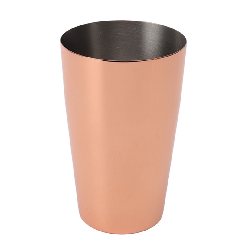 Boston Cocktail Shaker Stainless Steel Rose Gold Glossy Surfaces Leakproof