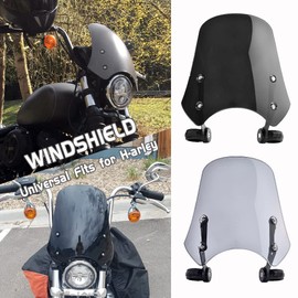 Lorababer Motor Windshield Windscreen Wind Deflector Spoil Fairing Screen Shield Protector Compatible with H-arley Dyna Softail Fat Bob FXDF Wide Glide FXDWG FXDB Street Bob 2006-2019 (Smoke)