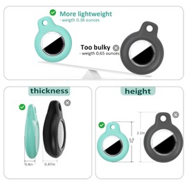 YOKRWO Waterproof for Airtag Holder, for Air Tag Case with Keychain, PC Hard Shell Swivel Buckle, [Ultra-Thin][More Lightweight] for Airtag Case Suitable for Tracking, Bags, Luggage, Key (Green)