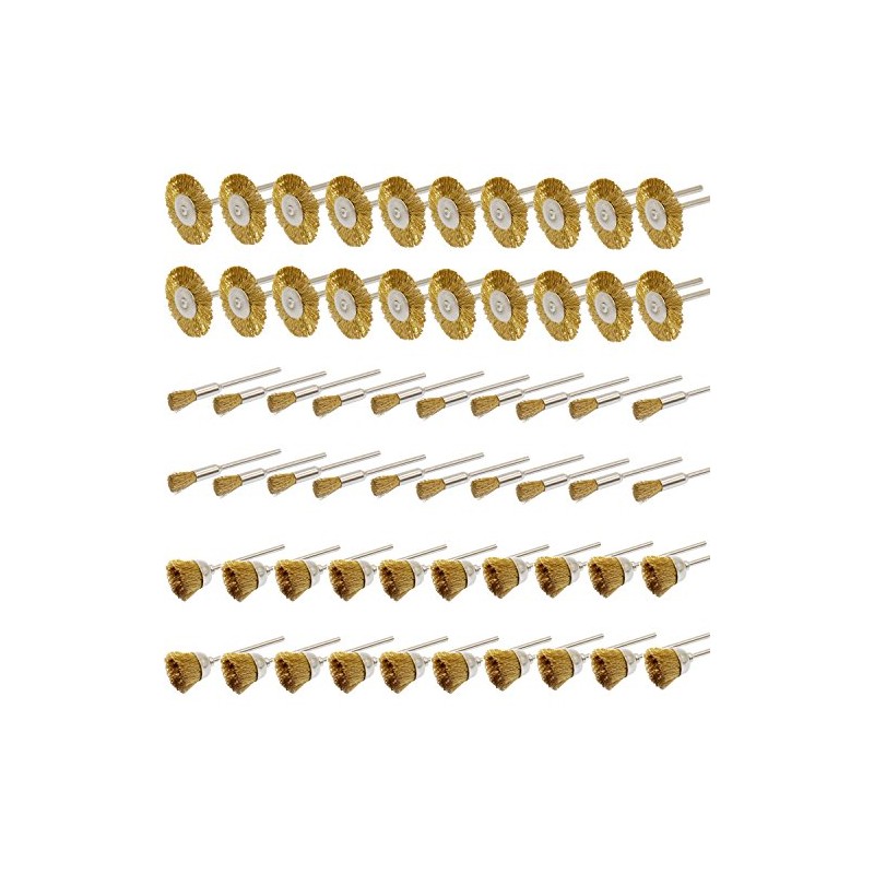 NIUPIKA 3mm Brass Wire Brushes Cup Wheels Cleaning Brush Kit