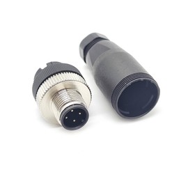 10 Pcs M12 4 Pin Male Connector, IP67 Waterproof A Code Industrial Circular Connector Field Assembly Wireable Adapter Unshielded Straight Type Sensor for PG7 Cable 250V 4A