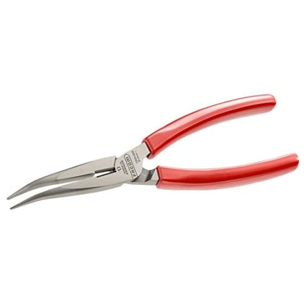 Facom Half Round Short Nose Pliers with Carved PVC Handle, Polyvinyl Chloride, Red, 200 mm