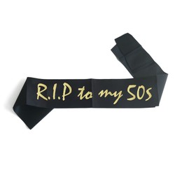 Joyiou RIP to My 50s Sash, 60th Birthday Sash with Gold Foil, Soft Black Satin Sash for Women and Men, 60th Birthday Party Supplies Decorations Favors, 60 Years Old Birthday Funny Gifts