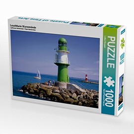 CALVENDO Puzzle Lighthouse Warnemünde 1000 Pieces Laying Size 64 x 48 cm Photo Puzzle Image by Lothar Reupert