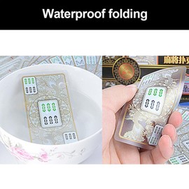 Mahjong Sets | Crystal Mahjong Poker Set, 148 Mahjong Pokers, 40 Chip, 2 Dices, 1 Tablecloth | Waterproof Portable Card Deck for Traditional Game