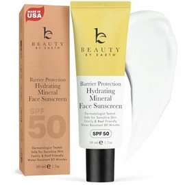 Protector solar mineral para rostro SPF 50 – Óxido de zinc de amplio espectro, fabricado en Estados Unidos con ingredientes naturales y orgánicos, hid