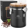 Miscedence 35OZ Coffee Canister for ground coffee with Date Tracker,Wood