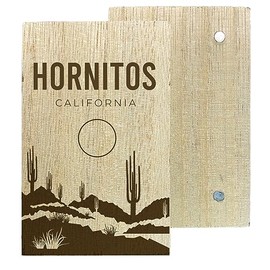 Hornitos California Souvenir 2" x 3" Engraved Wooden Fridge Magnet Cactus Desert Design Single