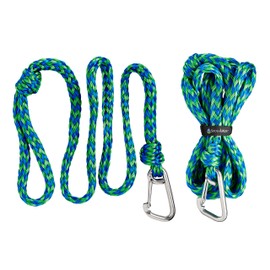 Premium PWC Dock Lines | 2-Pack Heavy Duty Braided Ropes, 3/4’’ x 7ft & 14ft Lengths, with 316 Stainless Steel Clip by Skog Å Kust