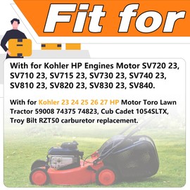 Carburetor Fit For Kohler 22 23 24 25 26 27 HP Courage Series SV720 SV725 SV710 SV715 SV730 SV735 SV740 SV810 SV820 SV830 SV840 Engines.Repalces#32-853-08.Carburetor with Air Filter Tune Up Kits