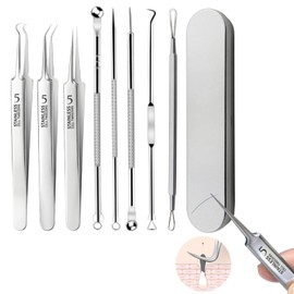 Godrii [2023NEW] 8 Piece Stainless Steel Cell Clip, Keratin Tweezers, Acne Needles, Acne Removal, Precision Tweezers, Blackhead Remover, Skin Clean, Pore Treatment, Whitehead Remover, Strawberry, Nose Treatment, Antibacterial, Placker, Restore, Clean, Po