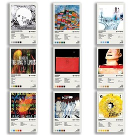 generisch Radiohead Album Cover Limited Edition Posters (Set of 9) Unframed 8 inch x 12 inch (20 x 30 cm) Room Aesthetic Scannable Song Code Music Posters