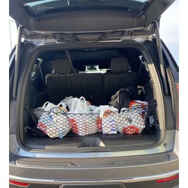 EACCESSORIES EA Trunk Organizer Cargo Net for Cadillac Escalade/Chevy Suburban Tahoe Yukon 2015–2025–Envelope Style Cargo Net for SUV–Premium Mesh Car Trunk Organizer–Compatible with Tahoe/Suburban