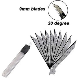 MTP 60 Pcs Snap Off 9mm Utility Knife Blades 30 Degree for OLFA Cutter Japan Steel
