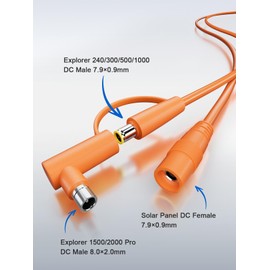 UCANUUP 20 FT / 6.1 Meter 14AWG DC Extension Cable for Solar Panel Compatible with Jackery SolarSaga 100W/200W Solar Panel for Jackery Portable Power Station