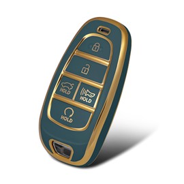 WORCAS for Hyundai 5 Buttons Key Fob Cover Soft TPU Protection Car Key Case Shell,Compatible with Hyundai 2020-2023 Sonata Santa fe Tucson(Gray)