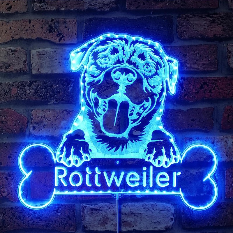 ADVPRO Name Personalize Rottweiler RGB Dynamic Glam LED Sign Cut