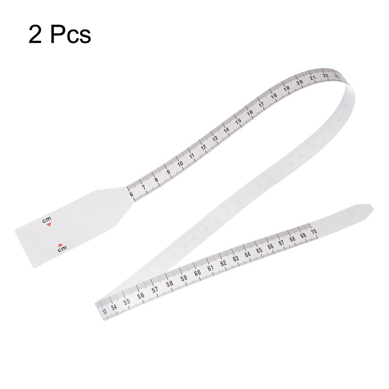sourcing map 2Pcs Head Circumference Tape 70cm Plastic Measuring Rule