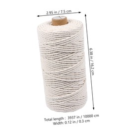 Operitacx 1 Rolle Baumwollseil Zum Verpacken Verpacken DIY Rund Weich Bindfaden Zum Basteln Gedreht Weihnachtlich Weiß Baumwollfaden Kordel Flexibel Gewachst Makramee Seil