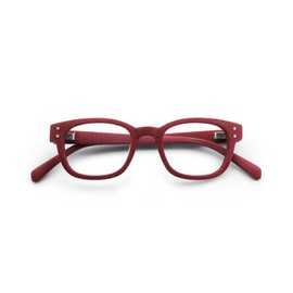 eyebobs - Biff | Premium Reading Glasses for Men and Women | Square Frame for Narrow Faces, Crimson Woodgrain, 3.50
