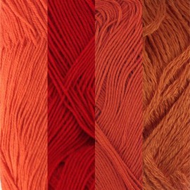 JubileeYarn Bamboo Dynasty - Baby Weight Bamboo - 50g/Skein - Shades of Red - 4 Skeins