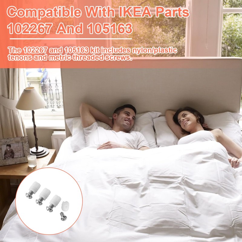 102267 105163 Plastic Sleeve and Screw Compatible with IKEA Furniture