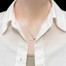 Mothers Day Gift from Sterling Silver Tree of Life Necklace with Puffed Heart Charm Wife Birthday Gift from Husband Grandmother Gift for Mother's New Mom Gift Necklace (16 inches plus 2-inch extender)