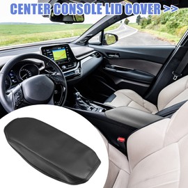 X AUTOHAUX Center Console Armrest Box Cover for Ford Focus ST Electric S SE SEL 2015-2018 Pad Interior Anti-Scratch Faux Leather Protector Decoration Black