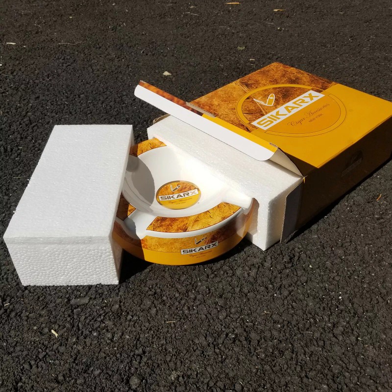 Sikarx Cigars Leaf Large Ceramic Ashtray for Patio / Outdoor