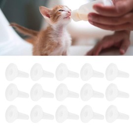 AYNEFY Silicone Nipple Feeder Accessory, 15Pcs No Collapse Pet Cat Dog Silicone Versatile Safety Soft Nurse Feeding Bottle Feeder Nipple Accessory