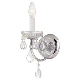 Imperial 1 Light Clear Italian Crystal Polished Chrome Sconce