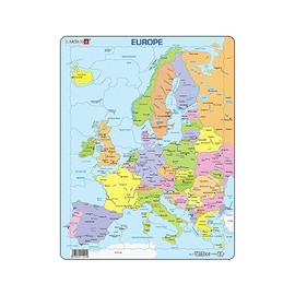 Larsen A8 Europe Political Map Jigsaw Puzzle for Kids Age 4 Years Up, English Edition - 37 Pieces|Educational and Fun Puzzle | Children Development | Boxless Tray & Frame Included