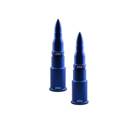 TRUE SPIKE 2 pc Blue Bullet Tire Air Valve Stem CAPS Cover in Heavy Gauge CNC Machined Billet Aluminum Short Compatible with Harley Davidson HD and Other Motorcycles Bikes Bicycles