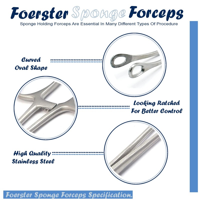 Foerster Sponge Forceps 10" Curved